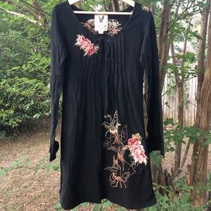 Embroidered Long Sleeve Dress